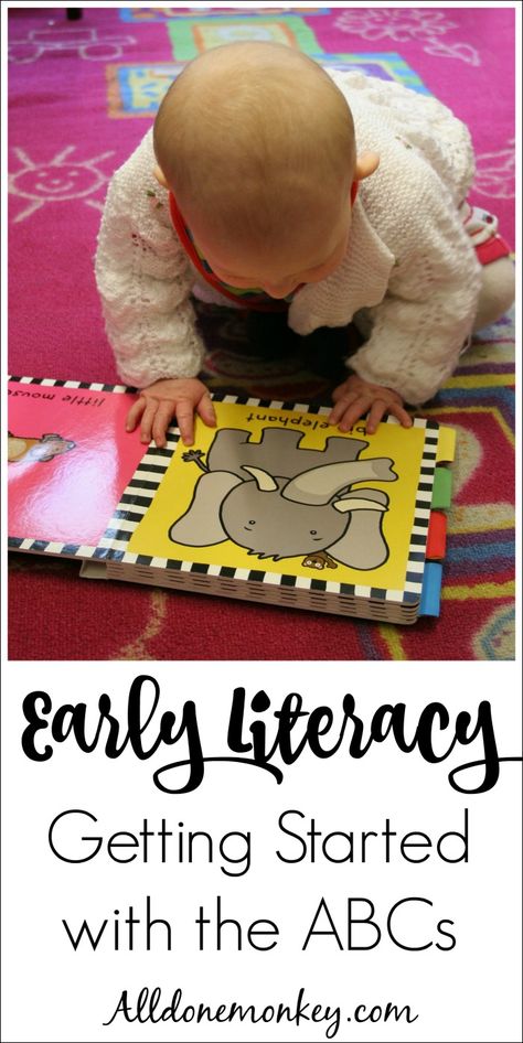 Early Literacy: Getting Started Teaching the Alphabet | Alldonemonkey.com Early Education Activities, Early Childhood Activities, Toddler Lessons, Early Literacy Activities, Toddler Education, Teaching The Alphabet, Early Childhood Development, Kids Learning Activities, Early Literacy