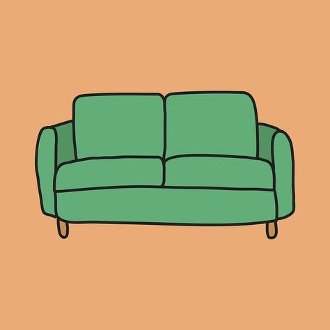 Download free vector of Green couch collage element, living room cartoon illustration vector by Nunny about cute, couch, sofa, cute stickers, and room design 6258042 Drawing Of A Couch, Couch Sketch, Sofa Illustration, Sofa Cartoon, Living Room Cartoon, Simple Couch, Sofa Drawing, Couch Surfing, Room Cartoon