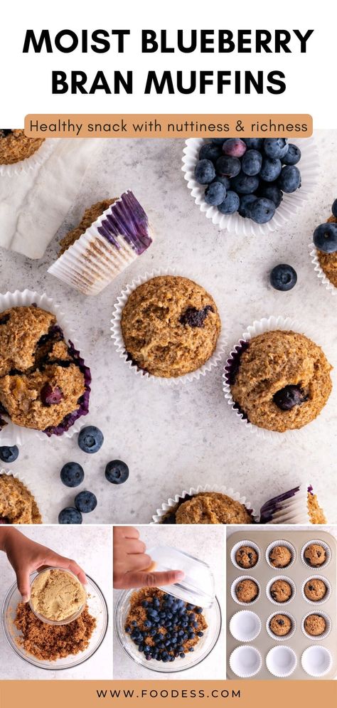 If you love blueberry muffins but are looking for a healthier option, these Healthy Blueberry Bran Muffins are for you! Made with Wheat bran, oats and loaded with fresh blueberries, these muffins are a delicious and nutritious option for breakfast or an evening snack. This makes them moist, perfectly sweet, and light in texture. Plus, they're so easy to make and can be frozen for later. So why not give them a try? Read the full recipe on my website. Oat Bran Muffin Recipe, Blueberry Bran Muffins, Bran Muffin Recipe, Bran Buds, Bran Muffins Healthy, Oat Bran Muffins, Bran Muffin Recipes, Wheat Bran, Canned Blueberries