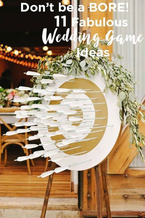 You'll love these 11 fabulous wedding games and other entertainment ideas. There are plenty of options for indoor or outdoor weddings! Your reception will super entertaining for your guests with these interactive games.  #weddingideas #funweddingideas #wedding #weddinggames #outdoorwedding #indoorwedding Wedding Reception Ideas, Wedding Reception Entertainment, Reception Games, Backyard Wedding Decorations, Wedding Game, Wedding Reception Fun, Camp Wedding, Wedding Activities, Wedding Entertainment