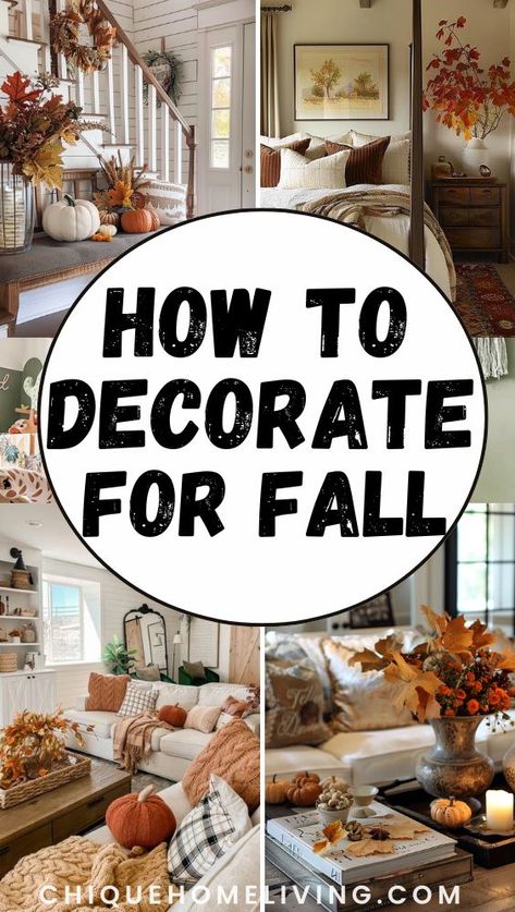 Want to transform your home for autumn? These 29 genius fall decorating ideas will bring warmth and seasonal charm to every corner of your space. From cozy throw blankets and layered textures to pumpkins, candles, and earthy color schemes, these ideas will help you capture the essence of fall. Pumpkin Mantel Decorating Ideas, Tabletop Fall Decor Ideas, Fall Livingroom Ideas, Primitive Fall Decorating Living Room, Decorate Home For Fall, Fall Christmas Decorations, Fall Decor Ideas For Inside Home, Decorating Your House For Fall, Decorating House For Fall