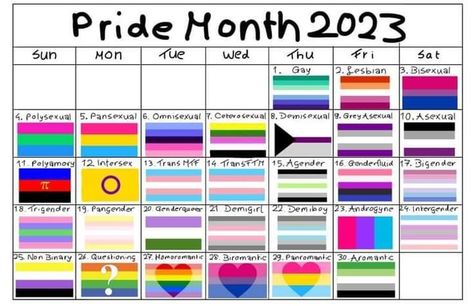 Month Calendar 2023, June Calendar 2023, Pride Month Calendar, Lgbt Day, Pride Month 2023, Bisexual Quote, Queer Pride Flag, June Calendar, Lgbtq Quotes