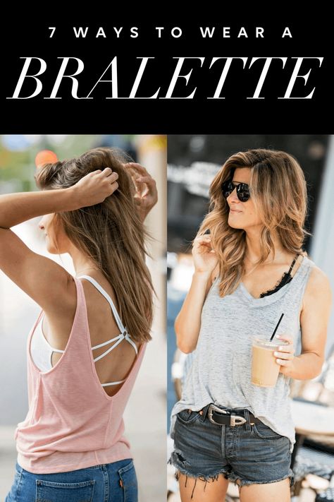 how to wear a bralette - 7 fun and simple ways to style a bralette under shirts, dresses and more! #bralette #womensfashion #summerfashion Lace Bralette Under Shirt, Cute Outfits With Bralettes, 13 Clothes, Lace Bralette Outfit, Weekend Fashion, Fashion Reference, Bralette Outfit, Cami Bra, Awesome Outfits