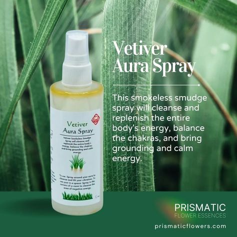 Vetiver Aura Spray. Aura Cleansing Spray, Lavender Aura, Aura Spray, Calm Energy, Smudge Spray, Cleansing Spray, Vetiver Essential Oil, Structured Water, Grain Alcohol