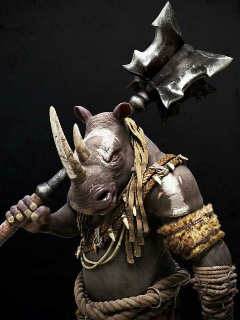 Rhino Warrior, Pathfinder Races, Sculpt Ideas, Rhino Art, Mythical Beasts, Dnd Races, Beast Creature, Humanoid Creatures, Alien Creatures