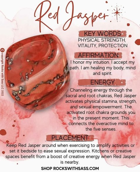 Jasper Crystal Types, Red Jasper Affirmation, Red Jasper Properties, Red Jasper Crystal Meaning, Red Jasper Meaning, Burn Bay Leaves, Sagittarius Virgo, Spirit Energy, Red Jasper Crystal