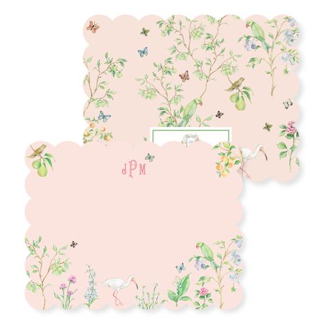 Croquis, Sweet Notes To Friends, Notes To Friends, Flower Stationary, Pink Chinoiserie, Personalized Stationery Set, Saying Hello, Bow Pattern, Bow Design