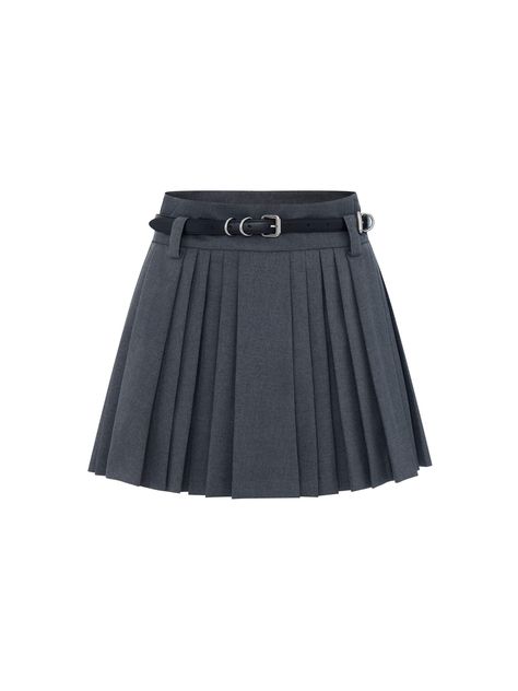 MO&Co. Women's Belt Pleated Mini Skirt This skirt is made with comfortable, high-quality fabric. Features a flattering A-line silhouette and pleated design, complete with a matching belt. Pair it with a t-shirt or blouse for a chic and casual or collegiate look. Features : - Double waist A-line silhouette- Mini-length skirt with inner shorts- Pleated design, including belt Code: MBD1SKT001The back length of size S is 39.4cmMATERIALS & CARE Material: 68.1% Polyester 30.3% Viscose 1.6% SpandexPlea Pleated School Skirt, Mini Skirts Fashion, Pleated Short Skirt, Short Pleated Skirt, Grey Pleated Skirt, Pleated Fashion, Pleated Skirt Short, Grey Skirt, Women's Belt