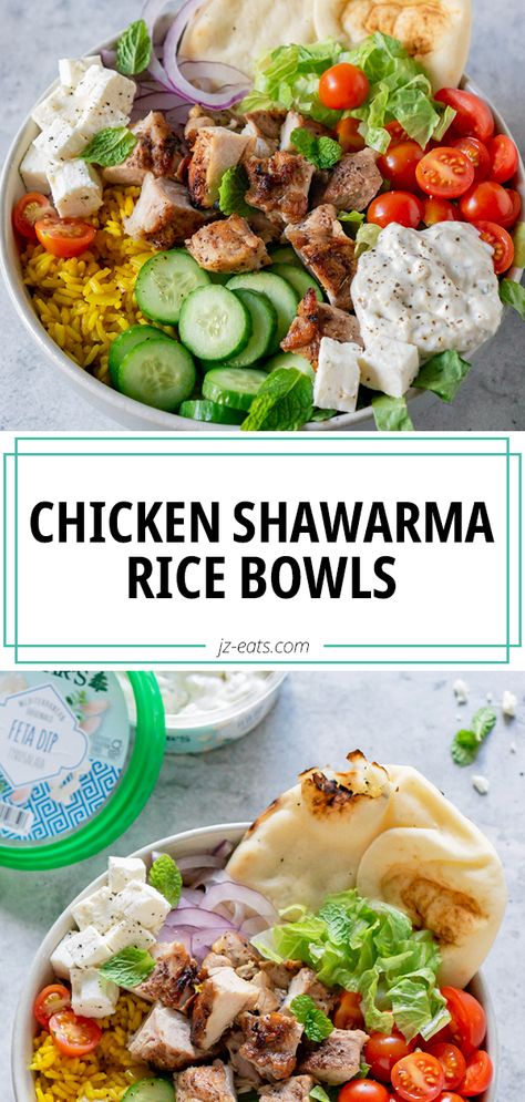 Chicken Euro Bowls, Weekly Meal Prep Bowls, Turkish Bowl Recipe, Sharma Chicken Bowls, Pita Way Bowls, Chicken Shawarma Meal Prep, Chicken Swarma Meal Prep, Shawarma Bowls Recipe, Shawarma Meal Prep