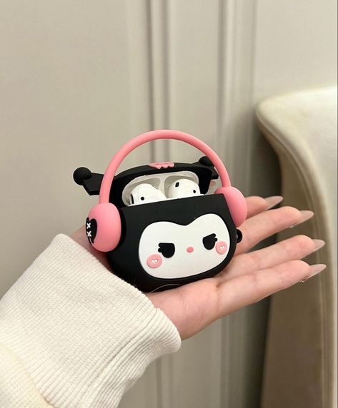 Kuromi Airpods, Airport Case, Airpods Case Aesthetic, Cute Airpod Cases, Fluffy Phone Cases, Emo Accessories, Drugstore Hair Products, Luxury Iphone Cases, Airpod Cases