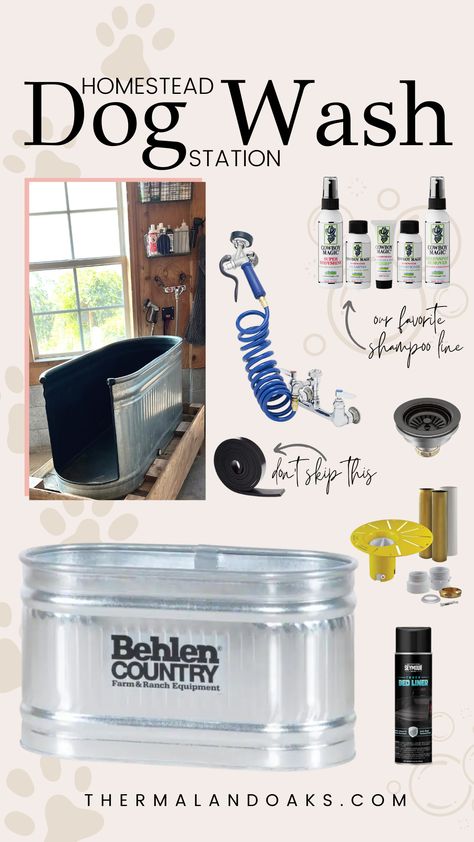 How to Set Up a Dog Washing Station | Thermaland Oaks Dog Was Station, Dog Washing Station In Garage Diy, Diy Dog Grooming Tub, Diy Dog Washing Station Indoor, Diy Dog Bathing Station, Diy Dog Washing Station Outdoor, Outdoor Dog Washing Station, Dog Washing Station Outdoor, Dog Grooming Station