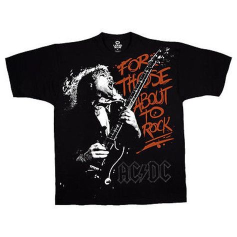 Angus Young, Rock T Shirt, Rock Tees, Rock T Shirts, Young T, Ac Dc, Unisex Fashion, Blue Man, Black Tshirt