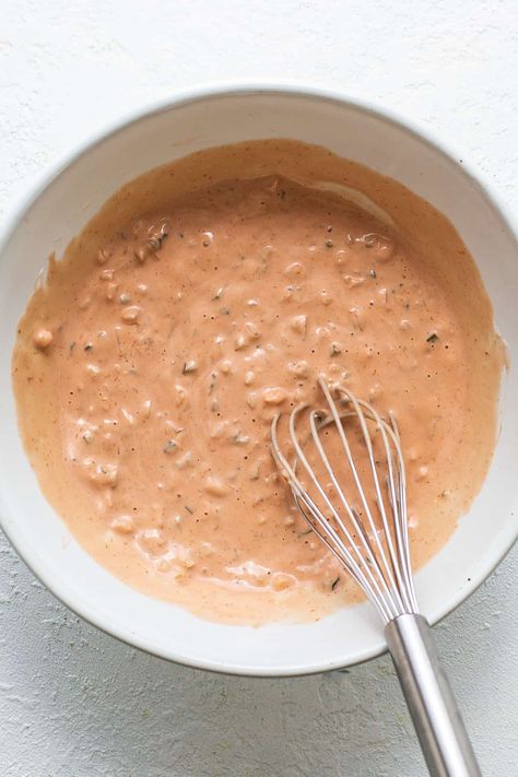 Homemade Thousand Island Dressing - Fit Foodie Finds Caesar Dressing Homemade, Thousand Island Dressing Recipe, Homemade Thousand Island, Homemade Dressing Recipe, Homemade Thousand Island Dressing, Crispy Chicken Salads, Ground Chicken Burgers, Fit Foodie Finds, Thousand Island