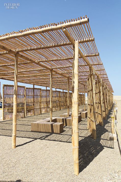 Utopus Updates Peru Visitor Center With Stunning Bamboo Latticework Bamboo Canopy, Bamboo Roof, Bamboo Diy, Bamboo Building, Outdoor Restaurant Design, Bamboo House Design, Chan Chan, Bamboo Structure, Bamboo Architecture