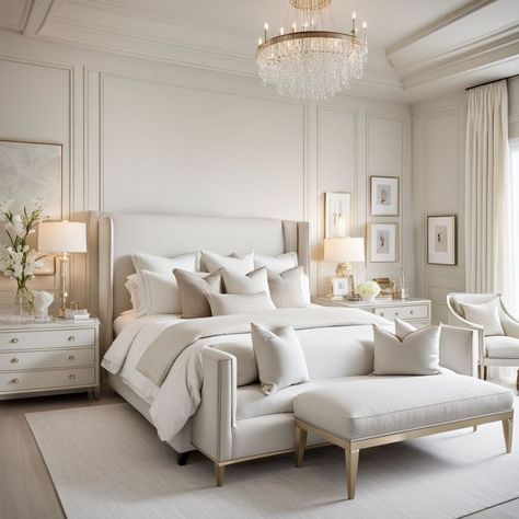 Elegant Bedroom Design, Luxe Bedroom, Classy Bedroom, Luxury Bedroom Master, Classic Bedroom, Elegant Bedroom, Remodel Bedroom, Master Bedrooms Decor, Home Room Design