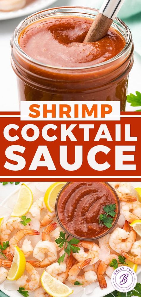 Cocktail Sauce Recipe l Belly Full Cocktail Sauce Recipe Easy, Easy Shrimp Cocktail, Shrimp Cocktail Appetizers, Shrimp Cocktail Sauce, Homemade Cocktail Sauce, Cocktail Sauce Recipe, Syrup Recipes, Spicy Cocktail, Full Recipes