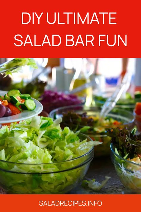 Create Your Ultimate Salad Bar at Home | SaladRecipes.info Diy Salad Bar Party, Salad Tray Ideas, Build Your Own Salad Bar Ideas, Salad Toppings Ideas List, Salad Bar Ideas Party, Salad Presentation Ideas, Salad Bar Ideas Buffet, Restaurant Style Salad, Salad Bar Toppings