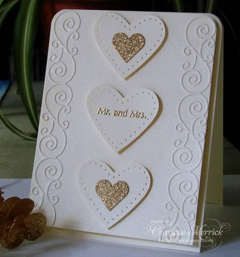 Simple Wedding Card Design Ideas, Stampin Up Wedding Cards Ideas Beautiful, Homemade Bridal Shower Cards, Home Made Wedding Cards, Homemade Wedding Cards Ideas, Inlovearts Cards, Simple Wedding Card Design, Bridal Shower Cards Handmade Diy, Diy Wedding Cards