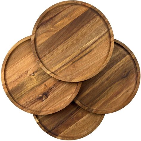 PRICES MAY VARY. 🌱 Handcrafted Teakwood Plates - Our handcrafted teakwood plates offer a natural and chemical-free dining experience. Versatile and sturdy, these plates are perfect for serving meals, sandwiches, desserts, chese trays, fruit platters, salads or making a beautiful charcuterie board with a touch of rustic elegance. 🌱 Wooden Plate Set of 4 - Featuring a 10-inch diameter and 0.5-inch thickness, this set of 4 teakwood plates is a stylish and practical choice for serving delightful m Wood Charger Plates, Wood Plate Chargers, Wood Chargers, Cheese Trays, Wood Plates, Plastic Alternatives, Wooden Dishes, Kids Plates, Cheese Tray