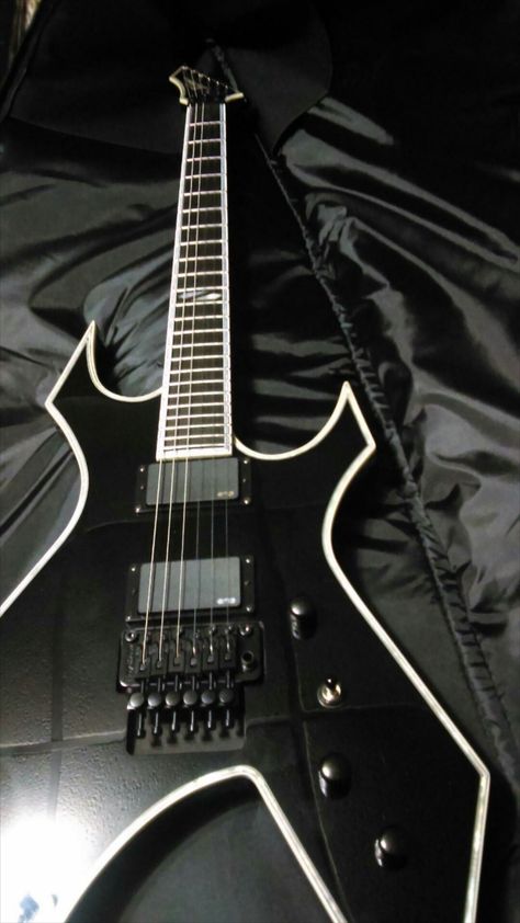 B C Rich Warlock Pearl Inlay Warbeast Guitar, Bc Rich Warlock, Warlock Guitar, Electric Guitar Warlock, Red Warlock Guitar, Bass Guitar Black, Black Guitar, Bc Rich Warlock Guitar, Dave Mustaine