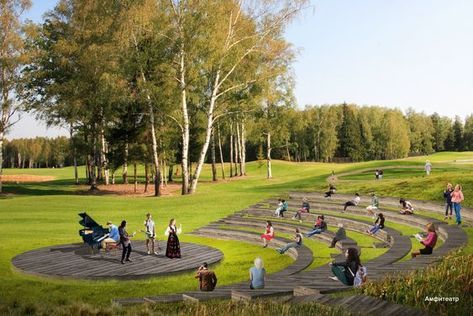 Amphitheater Architecture, Urban Spaces Design, Landscape Architecture Diagram, Landscape Stairs, Natural Swimming Ponds, Landform, Sport Park, Hillside Landscaping, Outdoor Theater