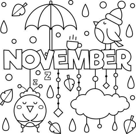 Free November Colouring Page - Thrifty Mommas Tips September Coloring Pages, September Events, September Colors, Apple Preschool, Preschool Coloring Pages, 13 November, School Coloring Pages, Coloring Calendar, Fall Coloring Pages