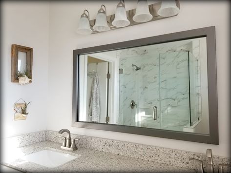 Frame bathroom mirror