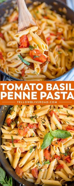 Pasta Tomato, Recipe For Lunch, Tomato Basil Pasta, Basil Pasta, Penne Pasta, Tomato Basil, Grape Tomatoes, Tomato Recipes, Easy Pasta