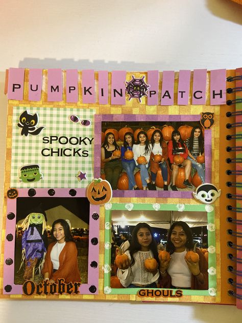 Halloween Scrapbooking Ideas, Scrapbook Ideas Halloween, Scrapbooking For Best Friend, October Scrapbook Ideas, Halloween Scrapbook Ideas, Halloween Scrapbook Pages, Fall Scrapbook Ideas, Hey Pictures, Journaling With Friends