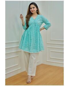 Alia Cut, Party Wear Kurta, New Party Dress, Kurti Patterns, Short Kurti, Anarkali Kurta, Kurtis With Pants, Designer Kurti, Designer Dresses Casual