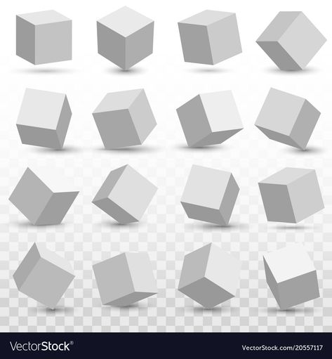 Cube Rotation Drawing, Cube Design Art, 3d Cube Drawing, Cube Reference, Cube Draw, 3d Cube Design, Perspective Illustration, Cube Model, Model Icons