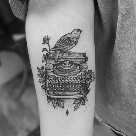 Tattoo uploaded by Robert Davies • Dotwork Typewriter Tattoo by TomTom Tattoos #dotwork #blackwork #typewriter #TomTomTattoos • 16203 • Tattoodo Typewriter Tattoo, Writer Tattoo, Bookish Tattoos, Dot Tattoos, Book Tattoo, Tattoo Feminina, Skin Art, Piercing Tattoo, Love Tattoos