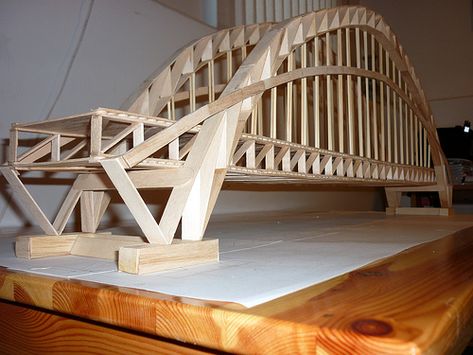 Arched Beam Construction | Didn't you notice on the plane when you started talking, eventually I ... Popsicle Bridge, Popsicle Stick Bridges, Bridges Architecture, Bridge Structure, Bridge Model, Farmhouse Paint Colors, Bridge Building, Bridge Design, Wood Sticks