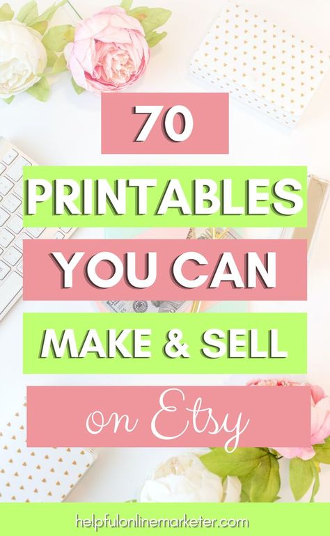 Do you want to open a Printables Etsy shop but don't know what types of printables to sell? Read my blog post where I show you over 70 different types of printables you can make and sell on Etsy. Printables To Sell On Etsy, Printables To Sell, Popular Printables, Making Money On Etsy, Printables On Etsy, Project Planner Printable, Sell Ideas, Erin Condren Planner Stickers, Making Candles Diy