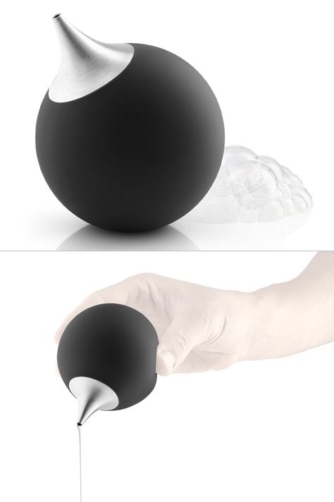 A squeezable silicone ball with a stainless steel spout that dispenses hand soap, dish soap, shampoo, conditioner, lotion, or whatever else you can think up with a simple and satisfying squeeze. Shampoo Dispenser, Innovative Packaging, Shampoo Conditioner, Soap Dish, Soap Dispenser, Product Design, Hand Soap, Dish Soap, Lotion