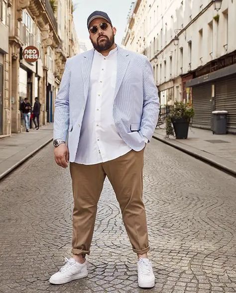 Embrace 2024's Top 20 Plus Size Men's Fashion: Bold Styles & Comfort-Fit Clothing Big Men Fashion Plus Size Mens Clothing Styles, Big Guy Outfits Mens Fashion, Big Man Style Outfits, Husky Mens Fashion Big Guys Style, Big Guy Fashion Casual, Big Men Outfits, Men Plus Size Outfits, Fat Man Fashion, Outfits For Fat Men