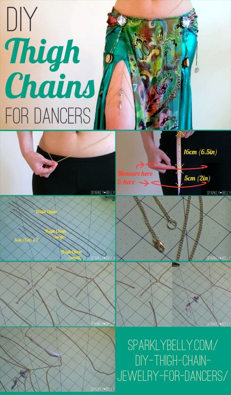 DIY Thigh Chain Jewelry for Belly Dancers Thigh Chain Jewelry, Belly Dance Costumes Diy, Jóias Body Chains, Thigh Jewelry, Dance Diy, Thigh Chain, Belly Dance Jewelry, Leg Chain, Making Bracelets