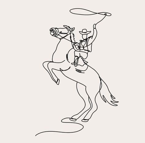 Minimalist Cowboy Line art, Horse Rider Lasso, Simple Horseback Sketch, Texas Riding Drawing, Wild West Western, Rodeo Cowboy Sketch Easy, Cowboy Line Drawing, Cowboy Drawing Reference, Cowboy Line Art, Riding Drawing, Metaphor Art, Western Line Art, Cowboy Drawings, Line Art Horse