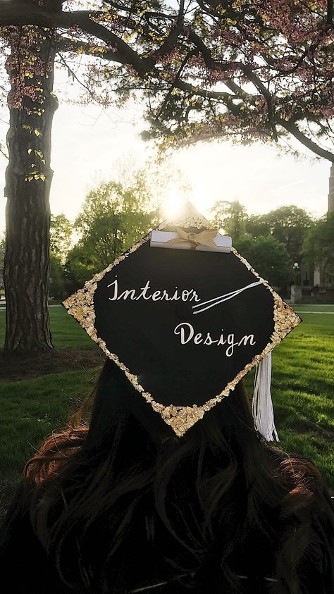 Interior Designer Graduation Cap, Graduation Cap Designs Interior Design, Interior Design Grad Cap, Graduation Cap Designs Architecture, Interior Design Graduation Cap, Architecture Graduation Cap, Interior Design Graduation, Design Graduation Cap, Caps Ideas