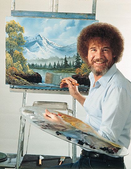 Or when you got to learn how to paint trees and mountains: | 38 Things That Will Take '80s Kids Back To Their Elementary School Days Bd Art, Bob Ross Paintings, Hilarious Stuff, The Joy Of Painting, 웃긴 사진, Bob Ross, Metal Gear Solid, E Card, Metal Gear