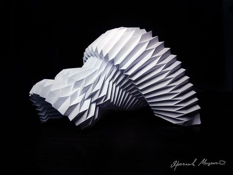 Paper Model Architecture, Origami Architecture, Paper Art Sculpture, Concept Models Architecture, Paper Architecture, Origami Patterns, Origami Bird, Origami Folding, Abstract Wallpaper Design