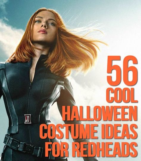 55 Cool Halloween Costume Ideas For Redheads - Scarlett Johansson is only one! Costumes With Red Hair Halloween, Womens Halloween Costume Ideas Red Hair, Red Head Costumes Ideas, Couple Costume Red Hair, Read Head Halloween Costumes, Redhead Characters Costumes, Couples Costumes Red Hair, Red Headed Costume Ideas, Auburn Hair Halloween Costumes