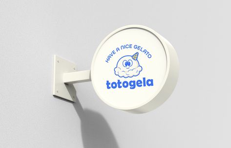 totogela - gelato shop branding :: Behance Ice Cream Business Card Design, Cute Ice Cream Illustration, Retro Ice Cream Logo, Gelato Logo Design, Ice Cream Brand Logo, Gelato Illustration, Ice Cream Branding Design, Ice Cream Shop Branding, Ice Cream Logos