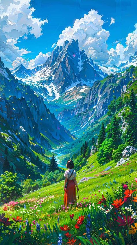 Into the Valley By zar4fussion iPhone Wallpaper HD Scenery Inspiration, Books Cover, Dreamy Artwork, Fantasy Worlds, Abstract Art Wallpaper, Pretty Landscapes, God Pictures, Fantasy Art Landscapes, Dreamy Art