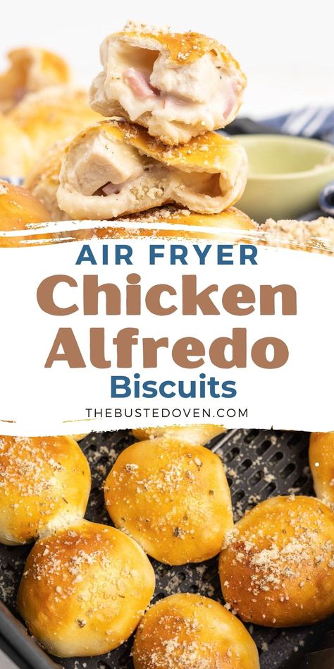 Air Fryer Chicken Alfredo Recipe, Chicken Cordon Bleu Bites, Myplate Recipes, Cheese Air Fryer, Biscuit Recipes Dinner, Recipe Development, Air Fryer Chicken Thighs, Chicken Alfredo Recipes, Chicken And Biscuits