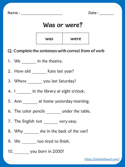 Was or Were Worksheets for 4th Grade - Your Home Teacher Was Were Worksheet, Worksheets For 4th Grade, 4th Grade Reading Worksheets, English Grammar Quiz, English Grammar For Kids, Grammar Quiz, Learning Board, Grammar For Kids, Homeschool Worksheets