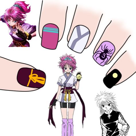 Hxh Nail Art, Hxh Nails, Machi Hxh, Nails Ideas, Nail Art Design, Nail Ideas, Nail Art Designs, Minnie Mouse, Nail Designs