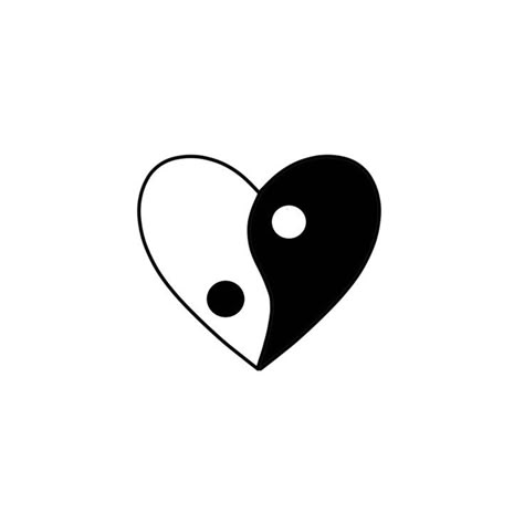 Mini Yin Yang Tattoo, Ying Yang Tattoo Meaning, Yin Yang Small Tattoo, Heart Yin Yang Tattoo, Ying Yang Heart Tattoo, Yin Yang Heart Tattoo, Ying Yang Matching Tattoos, Heart Flash Tattoo, Ying And Yang Tattoo