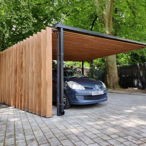 Steel & Timber Carport Timber Carport, Carport Aluminium, Japanese Exterior, Carport Modern, Modern Carport, Solar Carport, Aluminium Pergola, Car Shed, Steel Carports