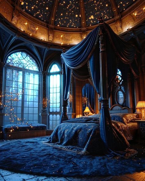 Ravenclaw Bedroom, Ravenclaw Room, Christmas Rooms, Hogwarts Ravenclaw, Castle Rooms, Castle Bedroom, Fantasy Bedroom, Dark Castle, Fantasy Rooms